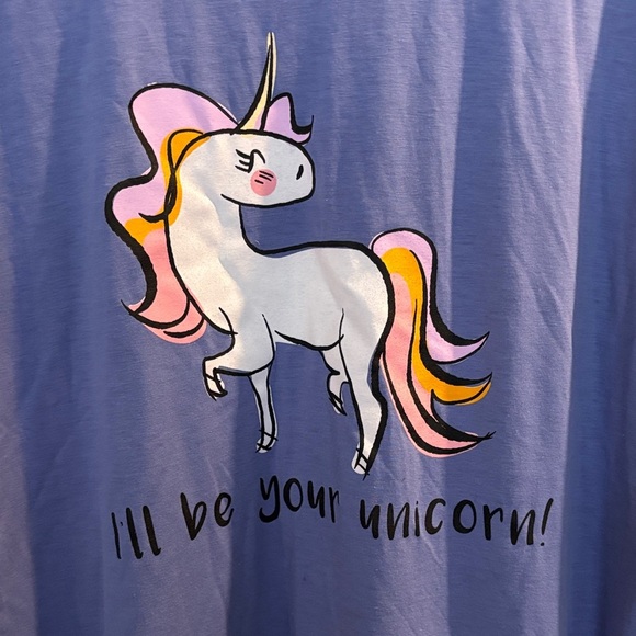 LuLaRoe Unicorn Graphic Tee - Blue and Black- NWOT - Picture 2 of 3